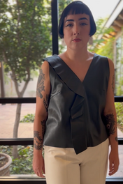 Blusa Olan Escote Verde Botella