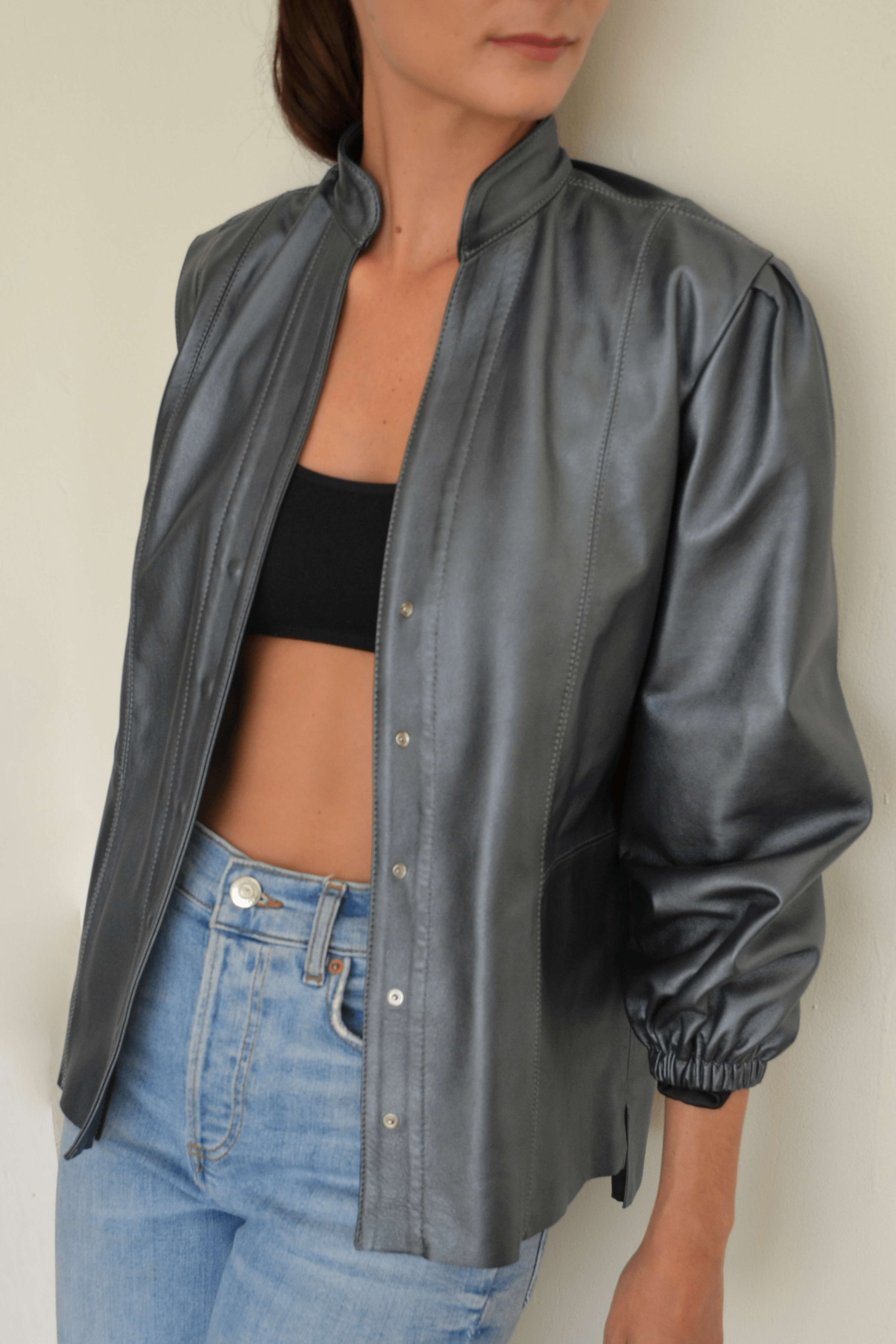 Blusa Pirata Clavel Gris Metálico