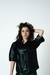 Camisa Sofia Negra Brilloso