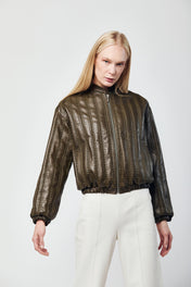 Olive Green Woven Bomber Jacket