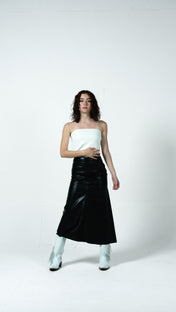 Falda Magnolia Negra Lustrado