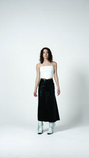 Falda Magnolia Negra Lustrado