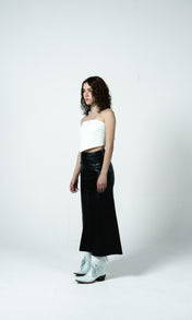 Falda Magnolia Negra Lustrado