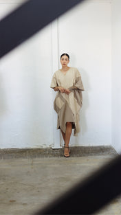 Vestido Aire Hueso Con Lana