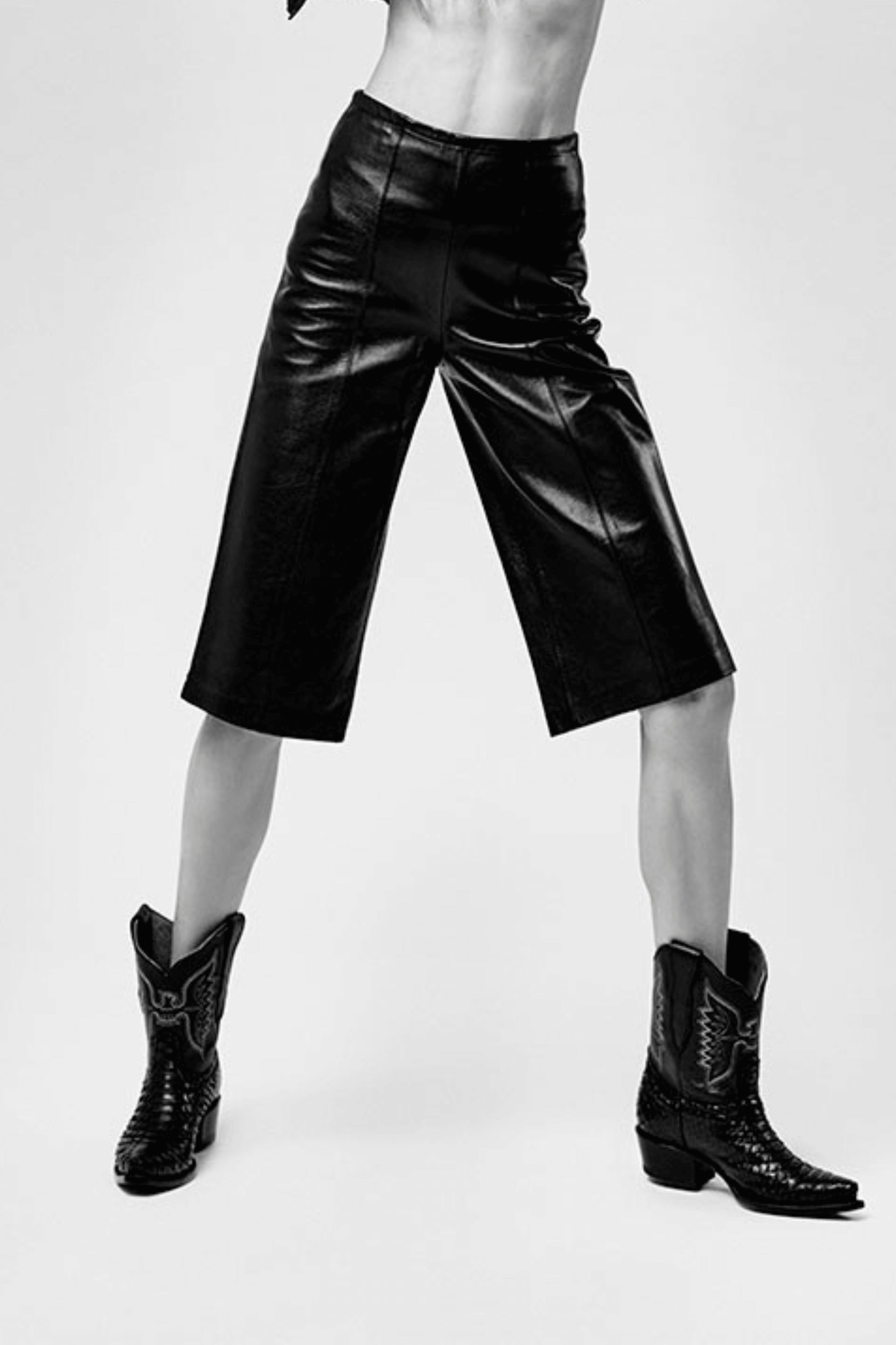 Matte Black Exotic Western Boot
