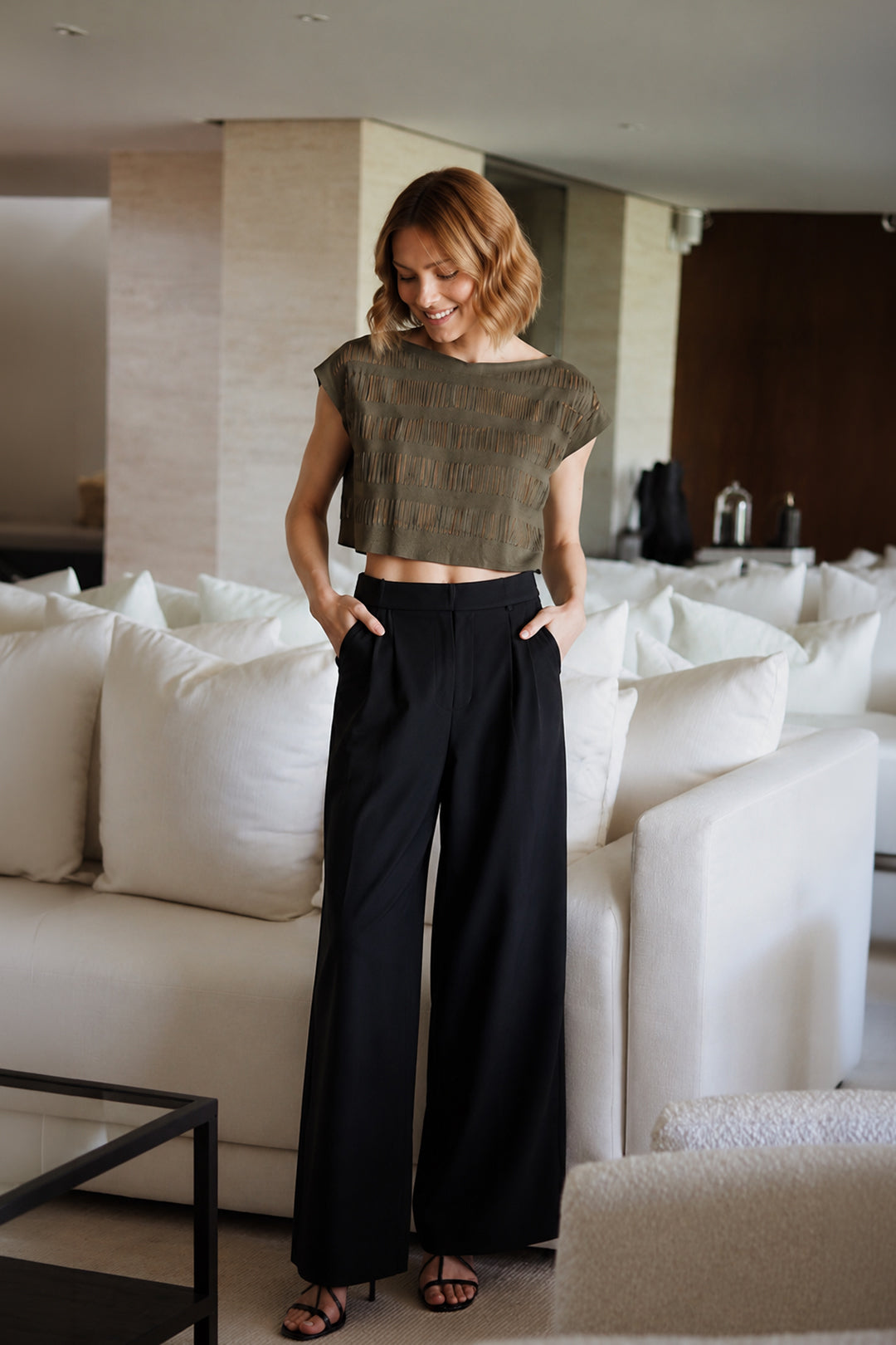 Sand Suede Cut Blouse