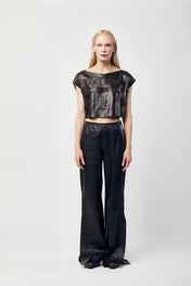 Black Gerel Cut Blouse