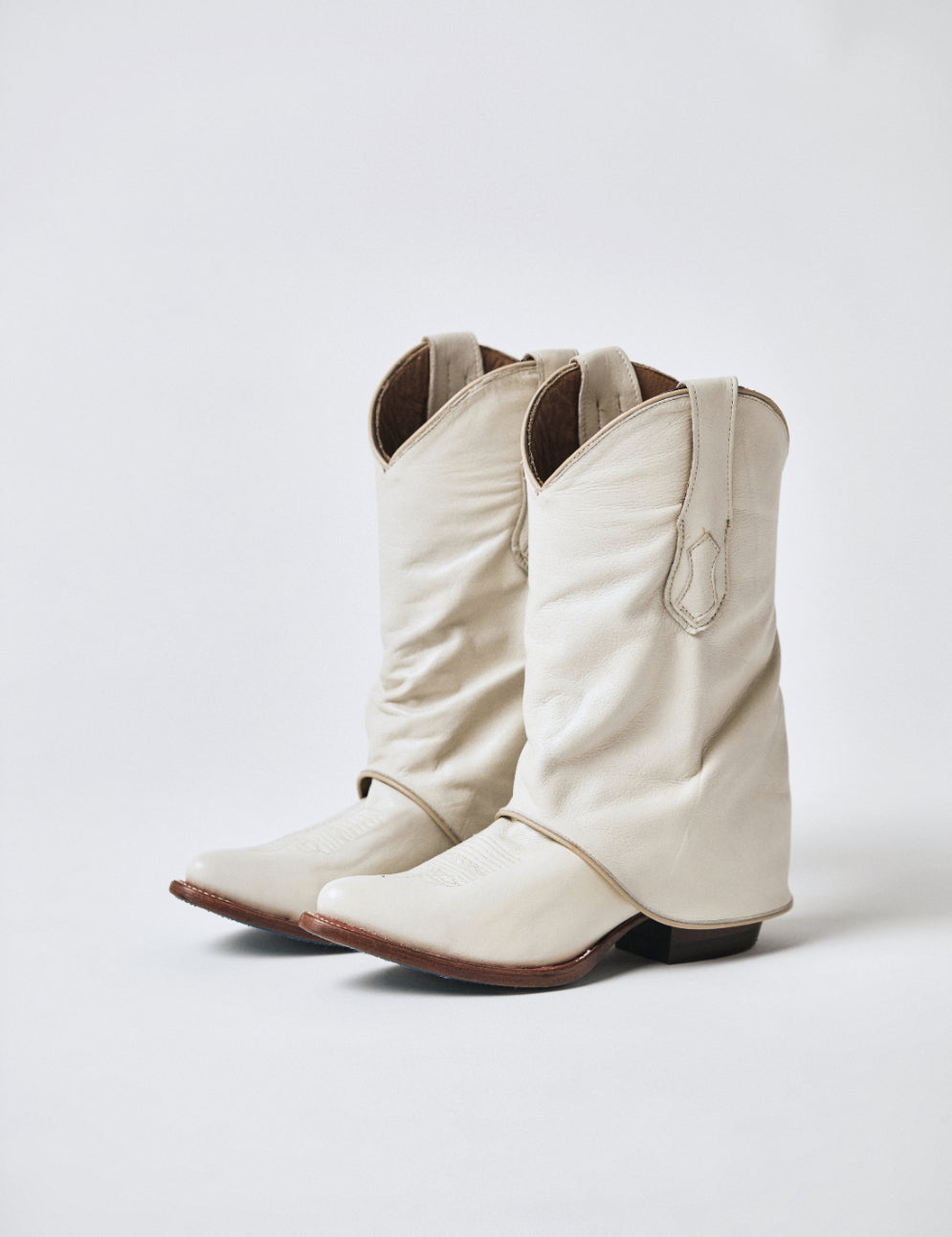 Bota Vaquera Polaina Blanca Atrio Piel