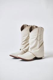 Bota Vaquera Polaina Blanca Atrio Piel