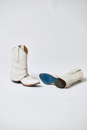Bota Vaquera Polaina Blanca Atrio Piel 4