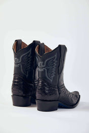Matte Black Exotic Western Boot