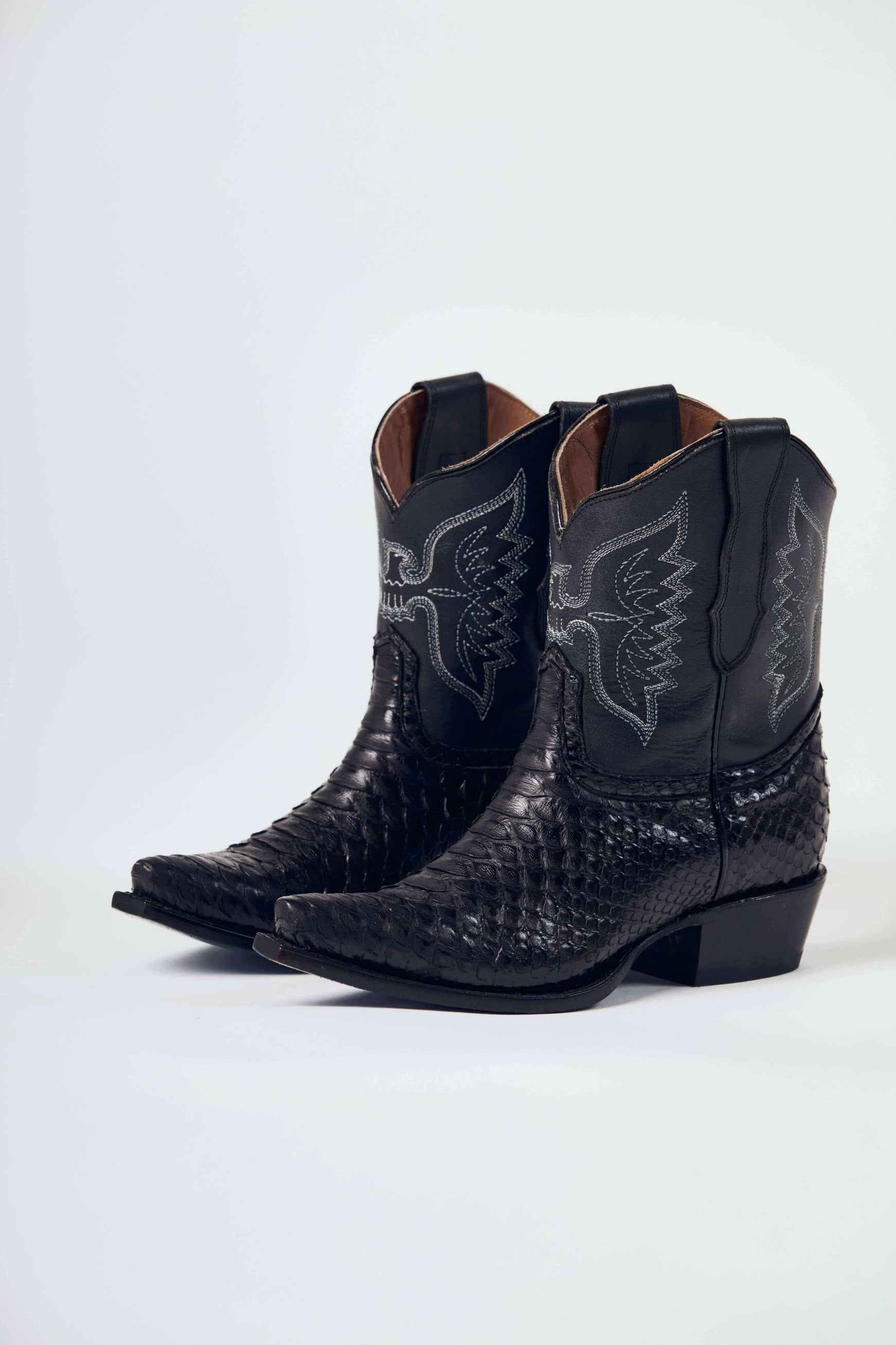 Matte Black Exotic Western Boot