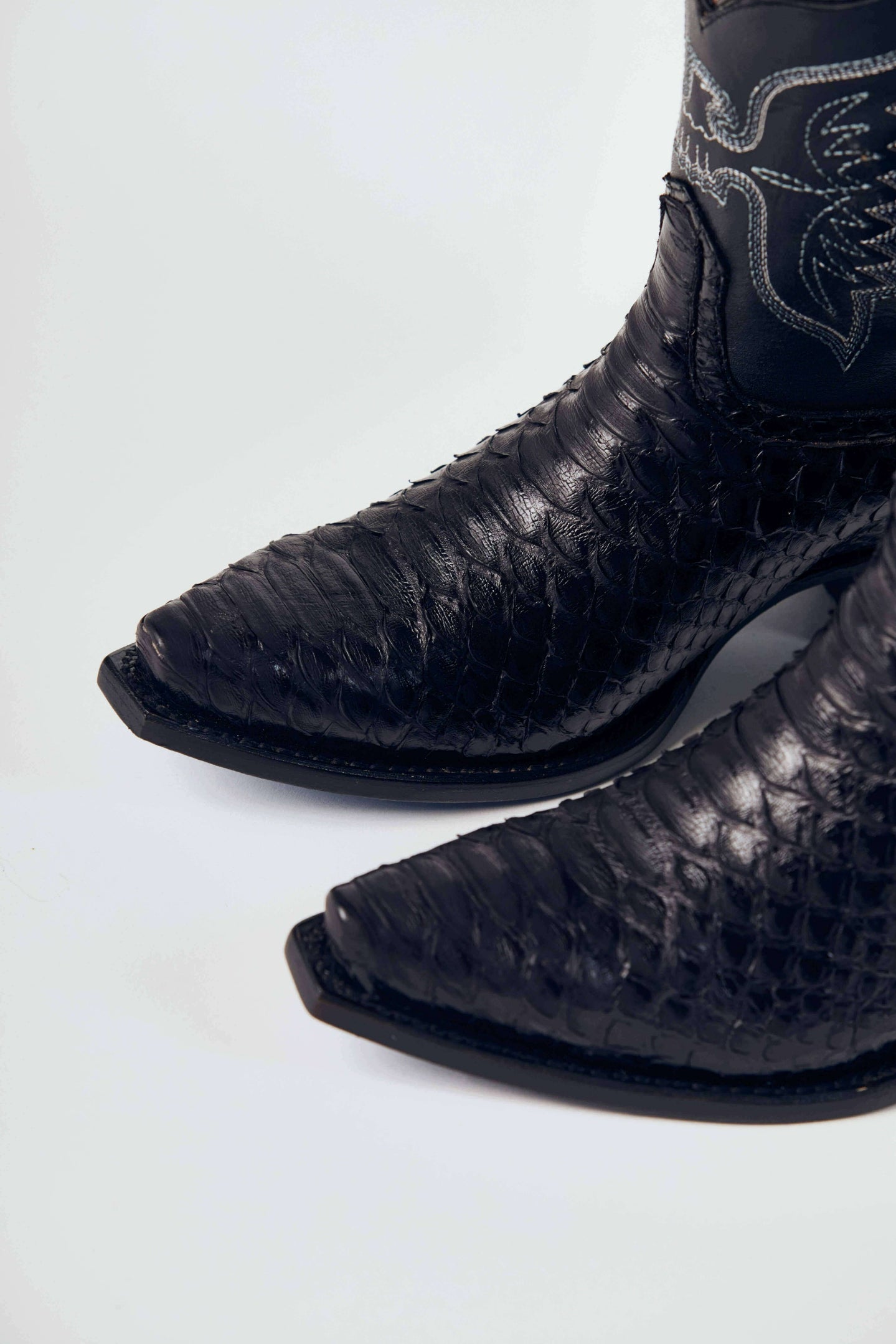 Matte Black Exotic Western Boot