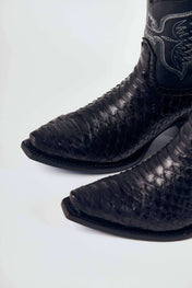 Matte Black Exotic Western Boot