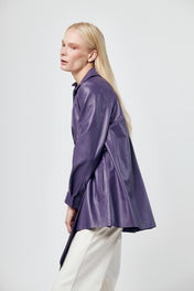 Camisola Herrera morada de piel atrio costado
