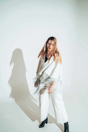 Maria Perla White Knitted Cape