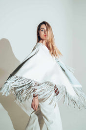 Maria Perla White Knitted Cape