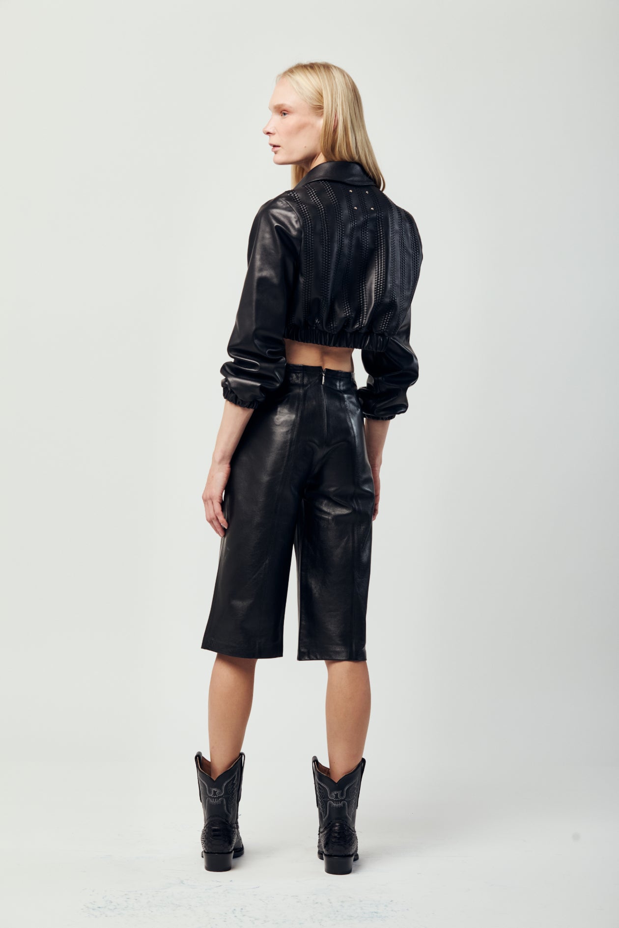 Matte Black Exotic Western Boot