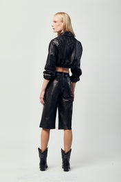 Matte Black Exotic Western Boot