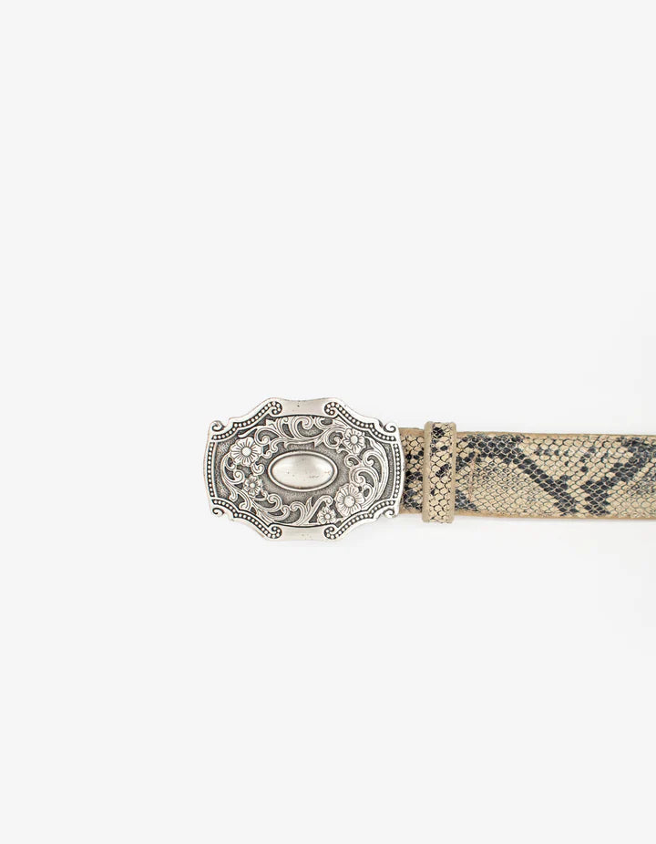 Natural Python Western Belt