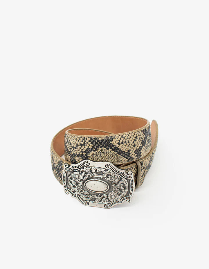 Natural Python Western Belt