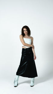 Falda Magnolia Negra Lustrado
