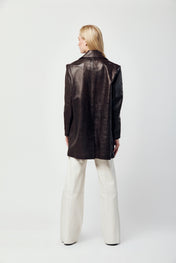 Unisex Roberta Lapel Jacket Dark Brown Barelo