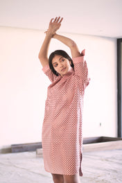 Vestido Carolina Piel Rosa Perforado 