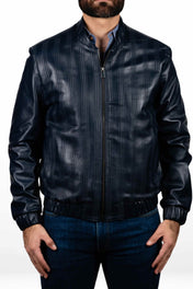 Chamarra Bomber Hombre Azul Marino